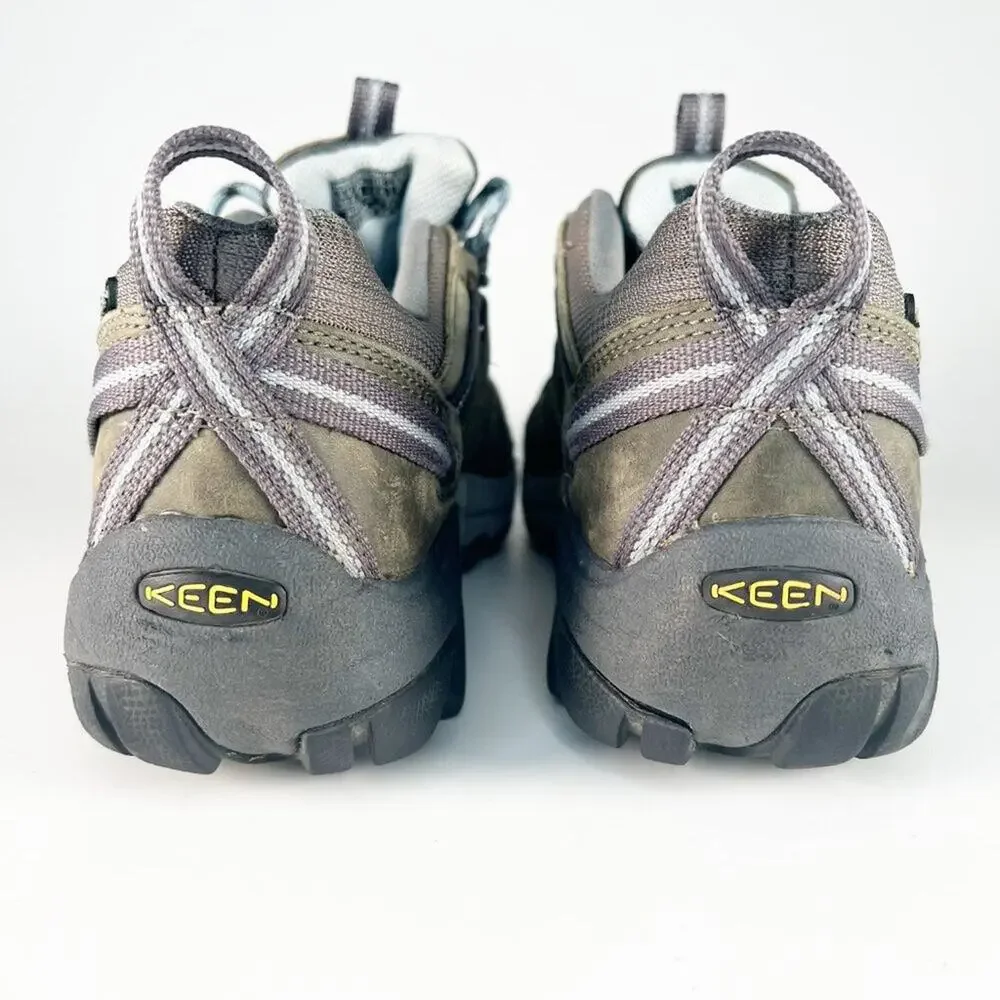 Keen 5258 Voyageur Low Leather Trail Hiking Shoes Taupe Brown Black Women 9